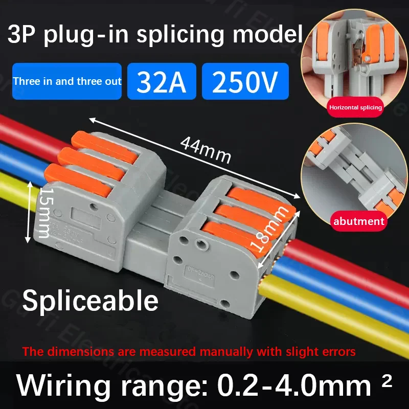 Male female docking Mini Quick Wire Connector Universal Compact Electrical Wiring Connectors Push-in Conductor Terminal Block image 8