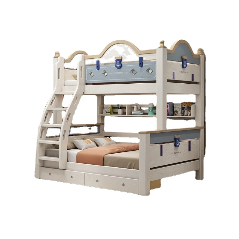 

Solid wood bunk bed with upper and lower bunk beds, children's two-layer combination high and low bed, adult and mother's bed