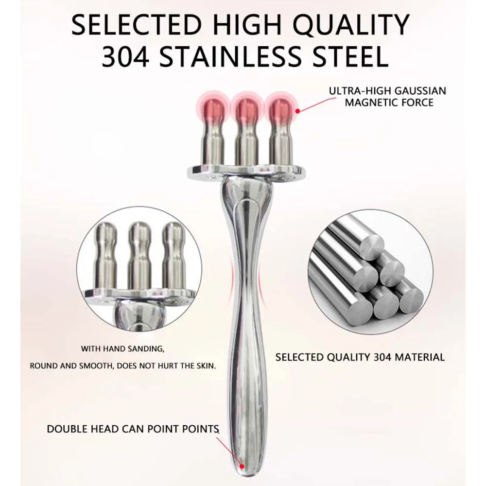 

Acid Removal Rod Frosted Magnetic Fork Massage Stick Meridian Dredging Lymph Magnetic Meaning Titanium Alloy Two Three Forks