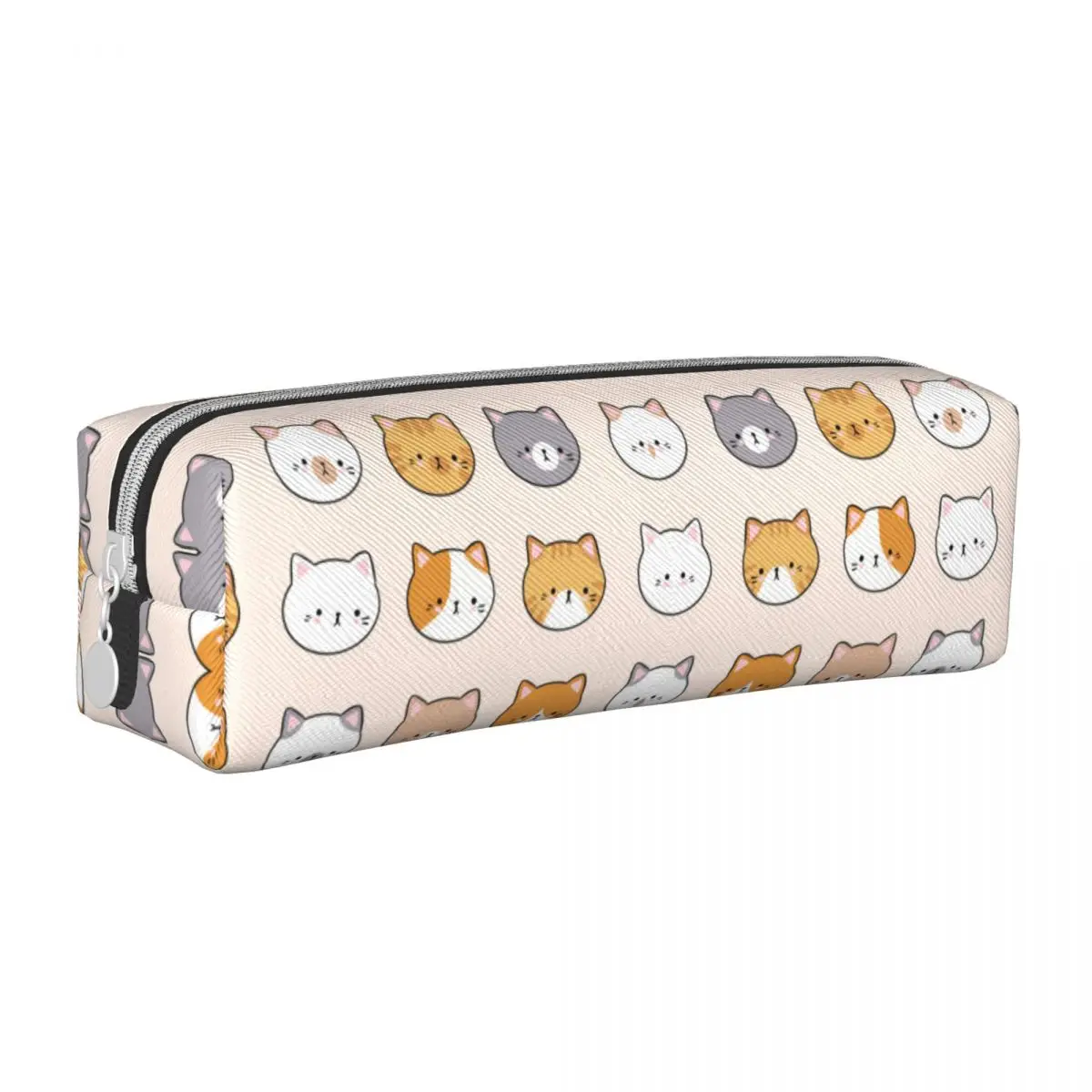 

Kawaii Cat Face Pencil Case Animal Cartoon College Pen Box Girls Boys Square Cute Back To School Pencil Cases Graphic Stationery
