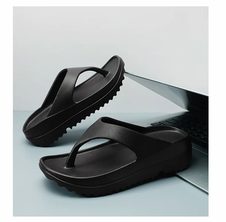 Gacimy Women Thick Sole Flip Flops Summer New Non-slip Beach Slippers Fashoin Outdoor Thick Sole EVA Sandals Casula Home Slides