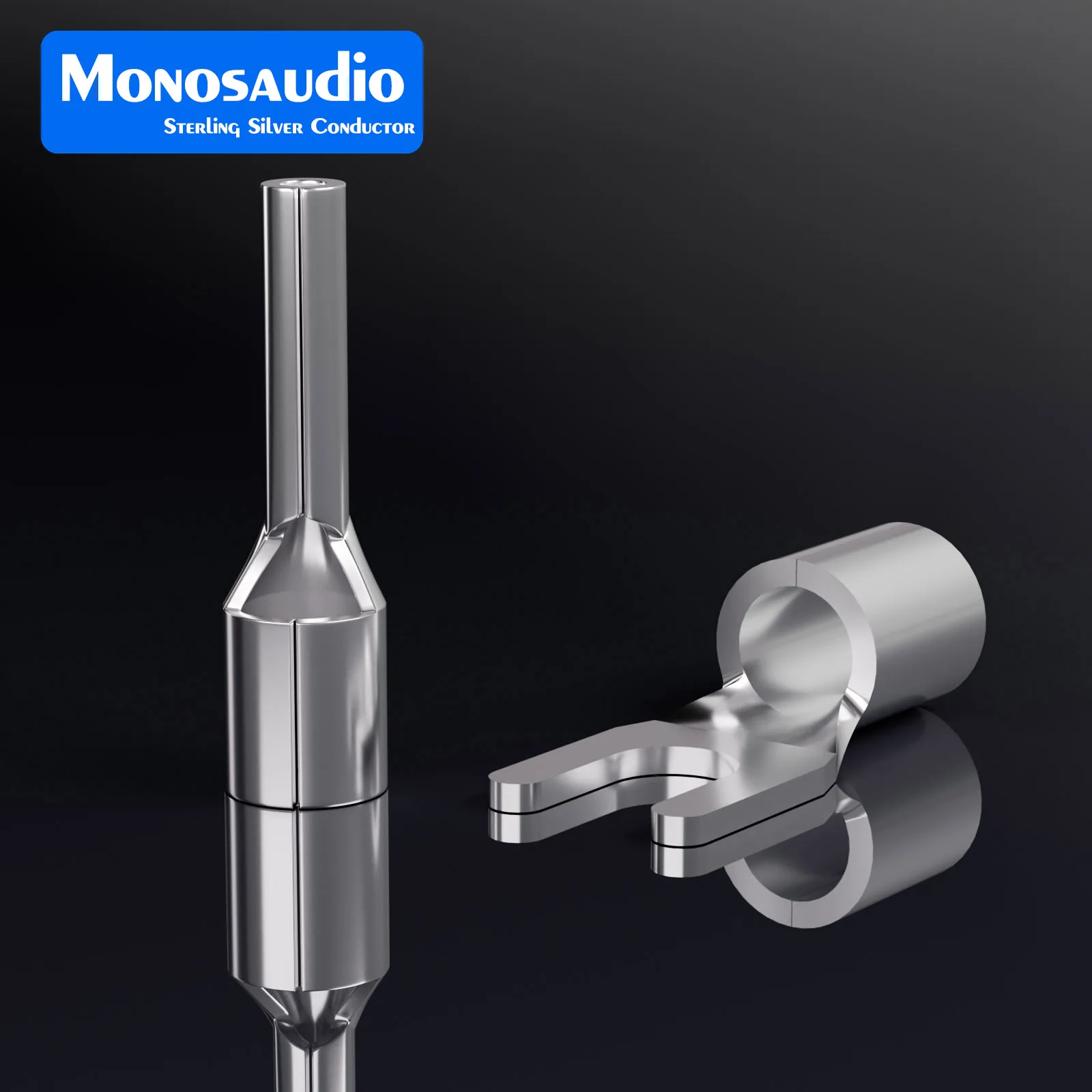 Monosaudio Y6AG B6AG 순수 실버 U 스페이드 플러그 Y 스페이드 커넥터 바나나 플러그 수제 DIY 접지 와이어 전원  케이블 커넥터 - AliExpress