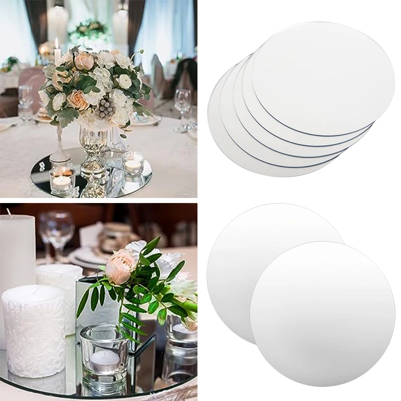 VASUHOME Piatti rotondi a specchio da 20,3 cm, centrotavola per centrotavola da tavolo e decorazioni natalizie, piccoli specchi rotondi da parete, set da 12, 2 mm VASUHOME Piatti rotondi a specchio da 20,3 cm, centrotavola per centrotavola da tavolo e decorazioni natalizie, piccoli specchi rotondi da parete, set da 12, 2 mm