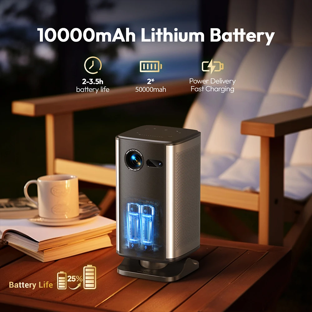 بروجكتر BYINTEK P70X Mini Projecto 4K محمول مع بطا...