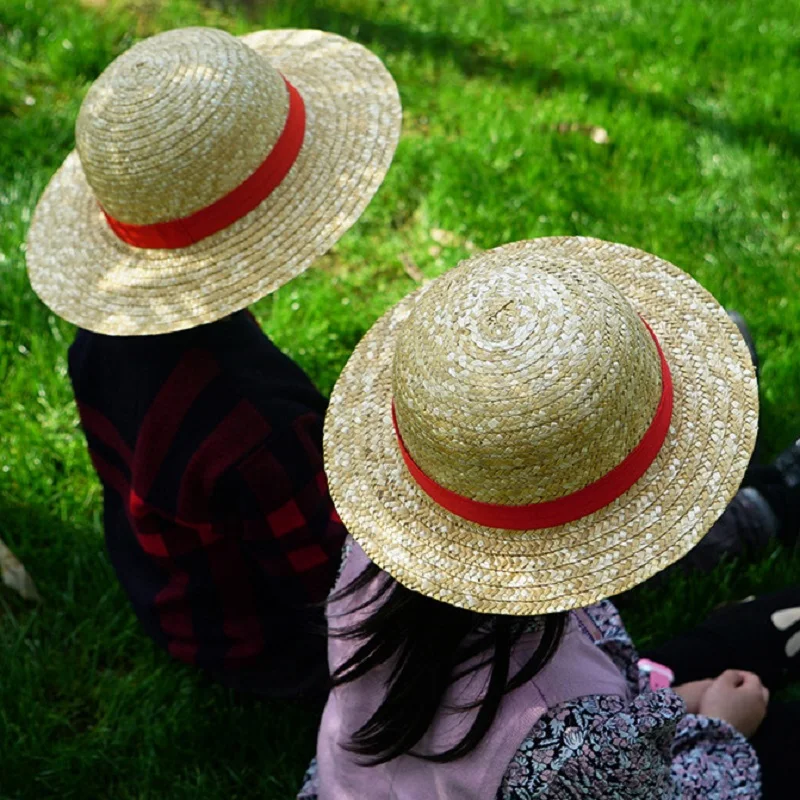 Luffy Straw Hat Anime Cartoon Cosplay Caps Accessories Summer Sun Hat Sunshade Parent-Child Luffy Women Men sun hat sun protection hat anime hat anime cosplay hat