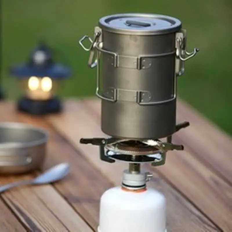 Keith Ti6300 Multifunctional Outdoor Camping Rice Cooker Titanium Pot Set Hiking Travel Picnic Cooking Pot 4