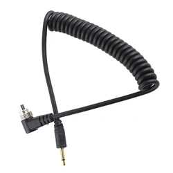 Enhanced Flash Sync Cable with Screw Lock and Extended Coiled Design - 2.5mm to Male Connection (Black)