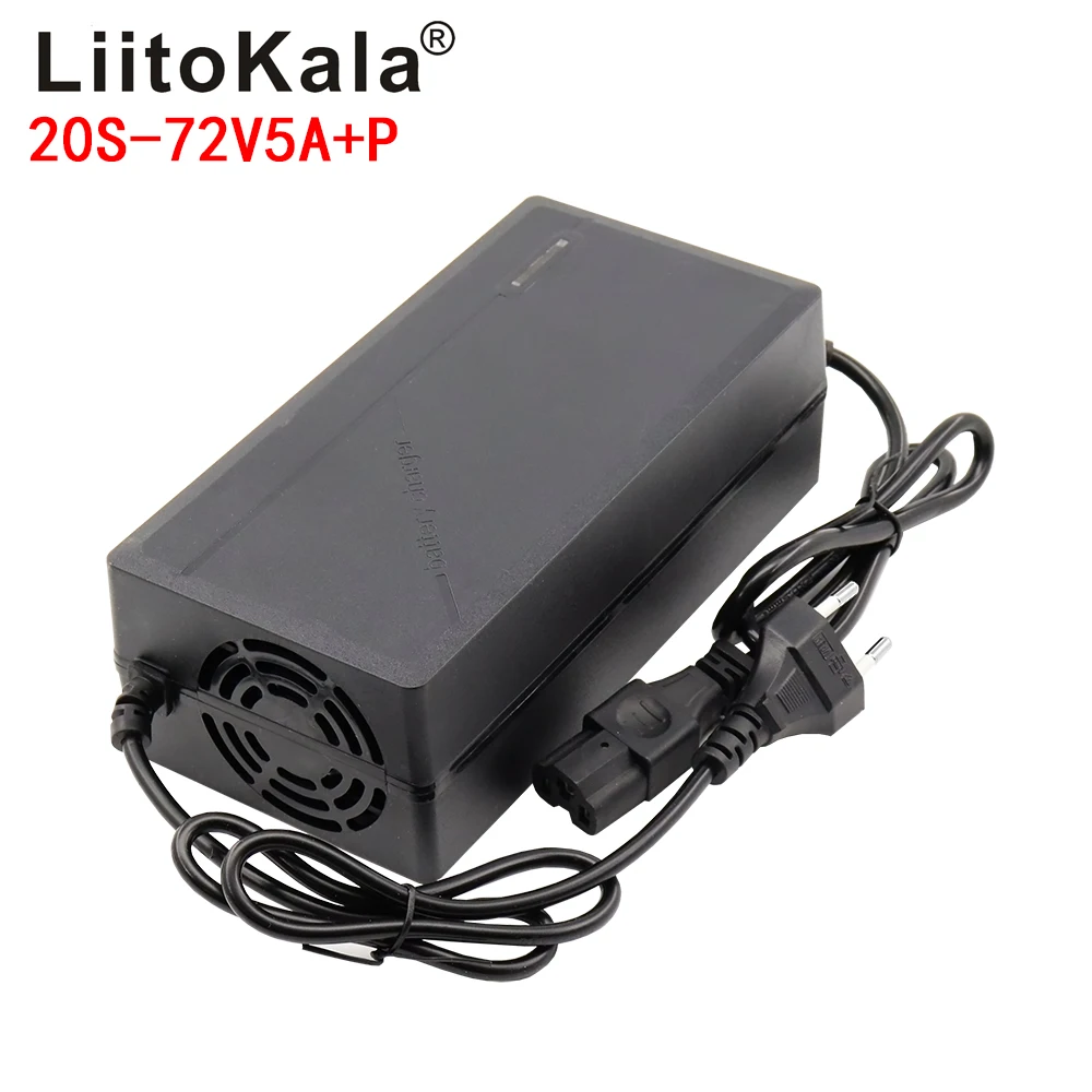 

LiitoKala 72V 5A lithium battery charger suitable for 20S 84V lithium ion battery AC 110-220V smart charger UE/US plug
