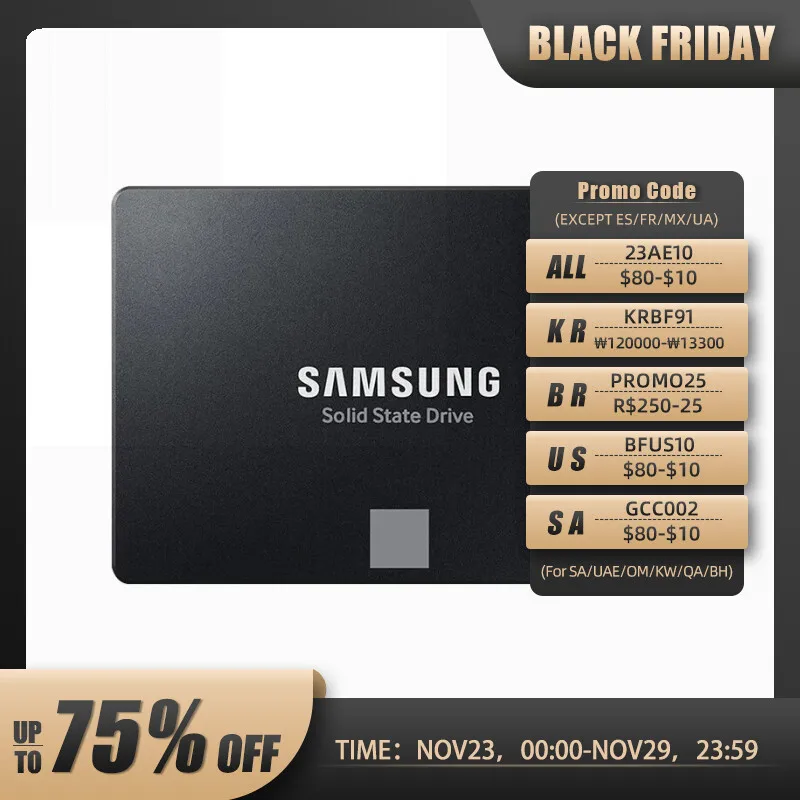 SAMSUNGSSDInternalSolidStateDrive870EVO250GB500GB1TBSSDs25