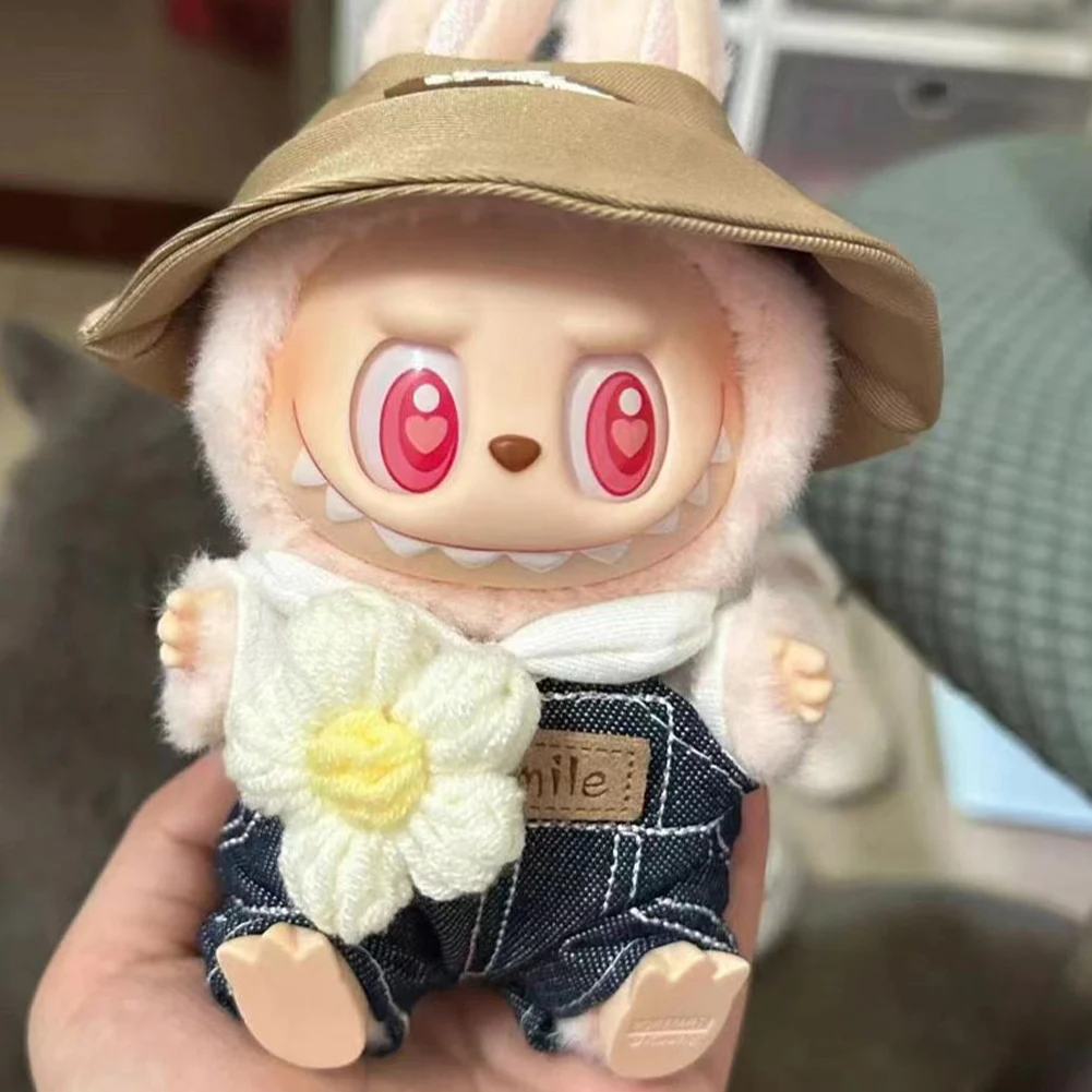 17cm Mini Plush Doll Clothes Outfit Accessories for Korea Kpop Labubu Dolls