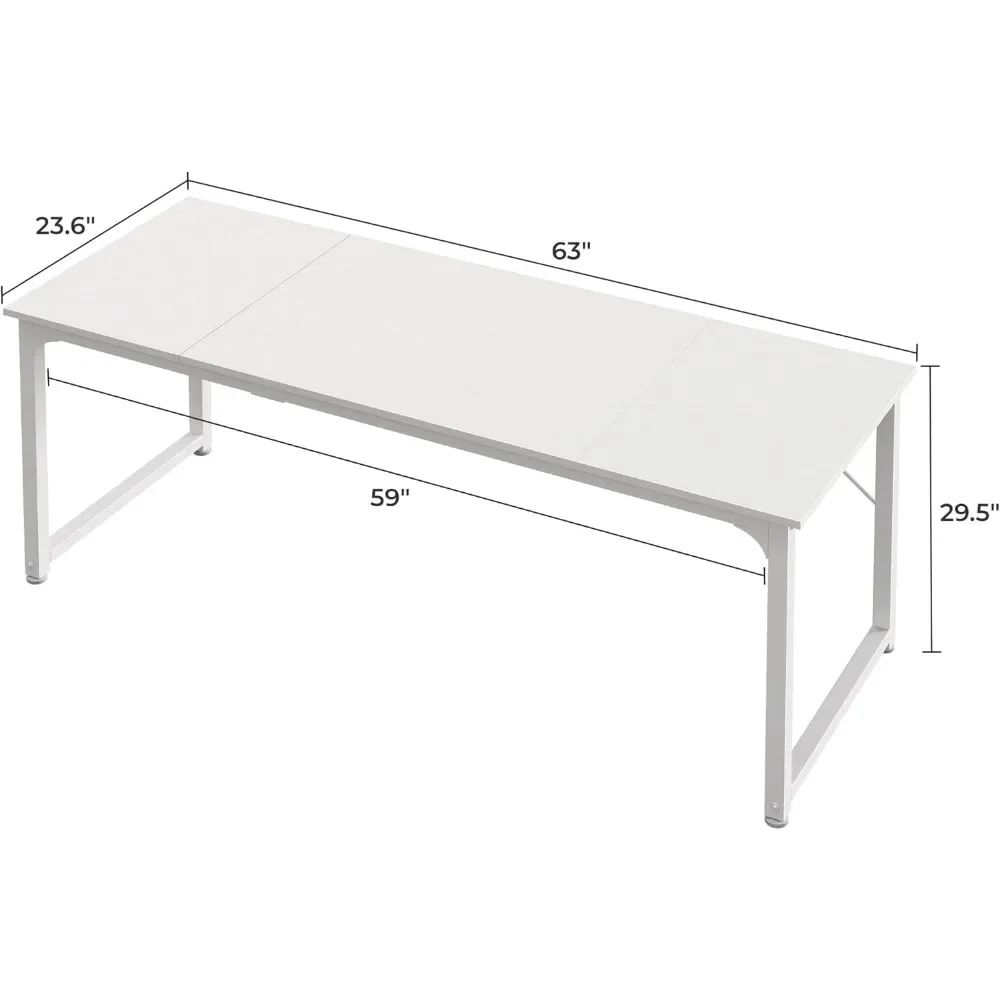 New2025-Computer Desk, 63 Inch Office Desk, Gaming Desk with Storage