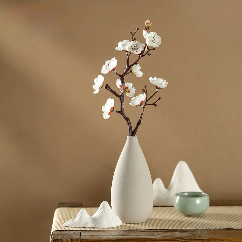

2 Pcs Small Plum Blossom Artificial Flowers Home Study Desk Living Room Decoration Fake Flowers Hotel Vase Decor Bonsai Plants