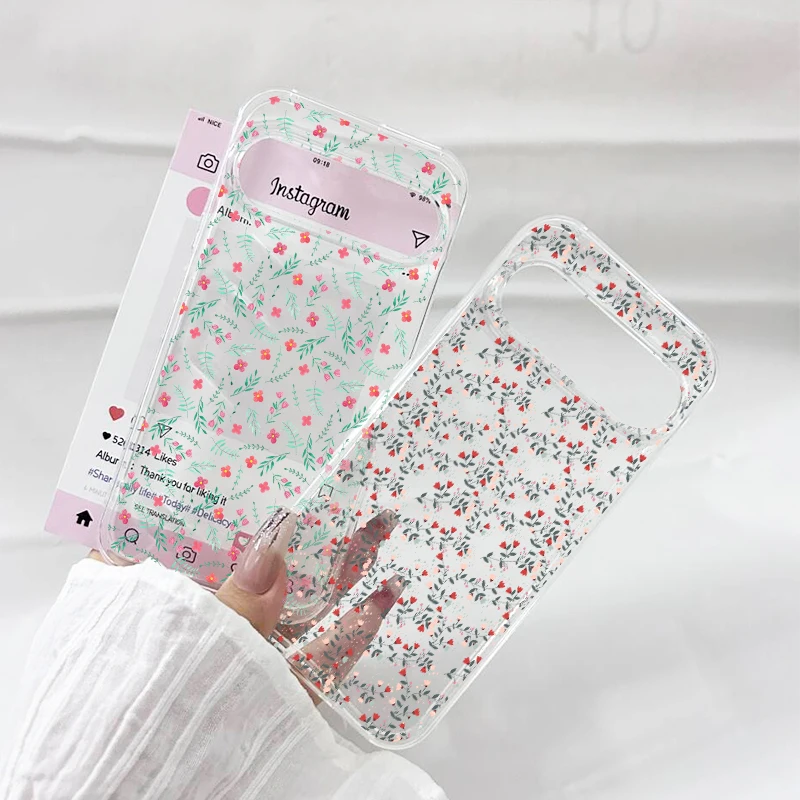 Fresh Small Flower Graphic Silicone Phone Case - Soft Transparent Back Cover