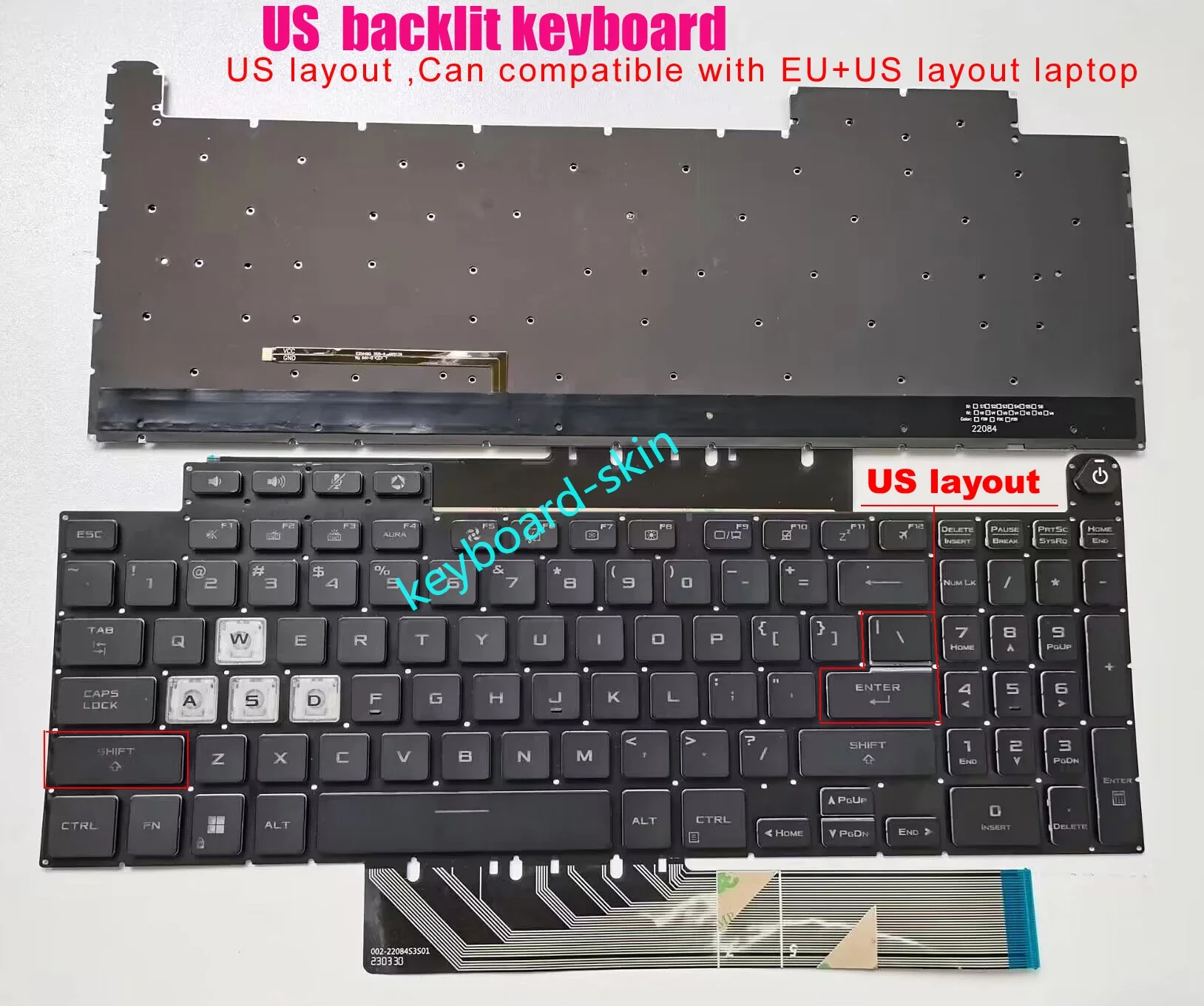 Teclado Retroiluminado Nos Eua para Jogos Asus Tuf F15 A15 F17 A17 Fx507 Fx507z Fa507 Fa507r Fx517 Fx517z Fx707 Fx707z Fa707 Fa707r Novo