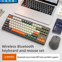 M87 Wireless Keyboard, 87keys Dual Mode Bluetooth Keyboard with Rainbow-light RGB,PBT Ballcaps Design Gaming Keyboard 6