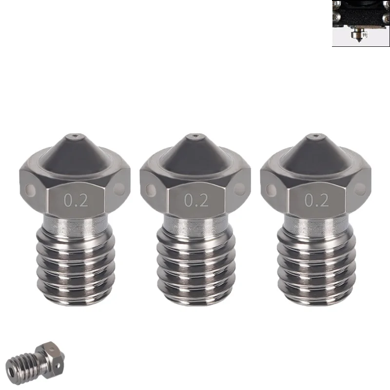 MEGA 3pcs E3D V6 Hardened Steel Nozzles 0.2 0.3 0.4 0.5 0.6 0.8 1.0mm 1.75mm M6 Thread 3D Printer Parts For Hotend CR10 Ender3 free shipping high precision 3d printer accessories stainless steel mk8 nozzle 0 25 0 3 0 4 0 5 0 6 0 8mm for 1 75mm filament