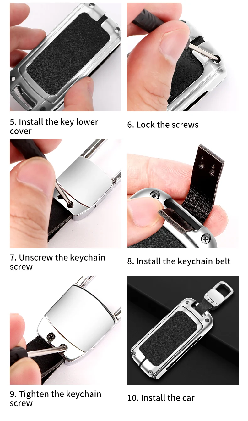 Custodia per chiave auto intelligente in pelle di metallo per Mitsubishi Outlander 3 ASX Colt Lancer 10 EX Grandis Pajero Sport Protector Fob - Sc4b40f6048e64437813e4818800ff8bfi