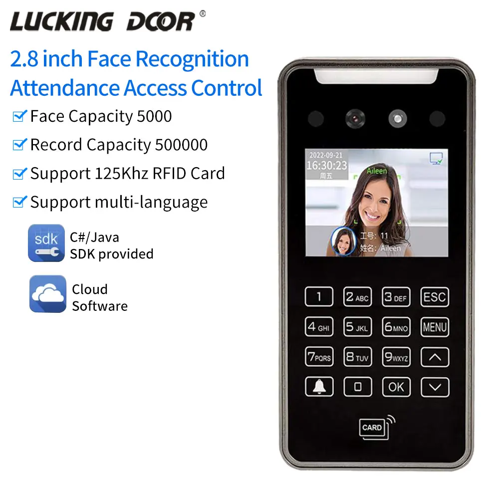 BiometricFaceRecognitionTimeAttendanceSystem5000UsersWIFITCP