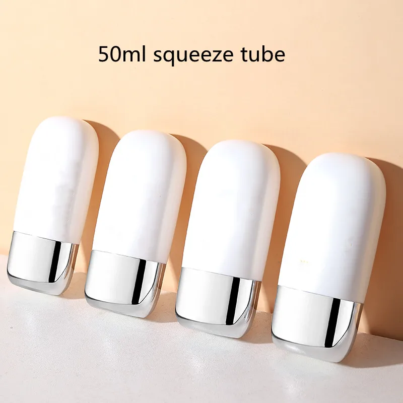 

10-50pcs Empty 50ml Soft Tube Squeeze Lotion Bottle White Cosmetic Skincare Hose Split Pack Sunscreen Cream Container Wholesale