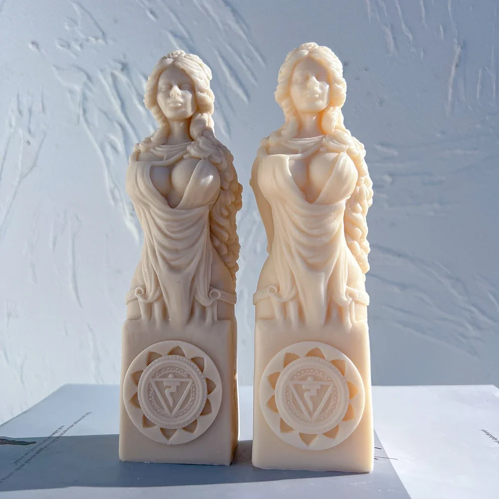 

Symbols Woman Bust Candle Mold with Goddess Statue Silicone Molds Beauty Sculpture Greek Art Wax Tool