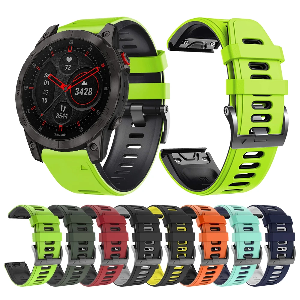 Cinturino Sportivo In Silicone Quickfit 22Mm 26Mm Per Garmin Epix Gen 2 Fenix 7 7X 6X Pro 5X Plus Cinturino Enduro 2/Descent G1