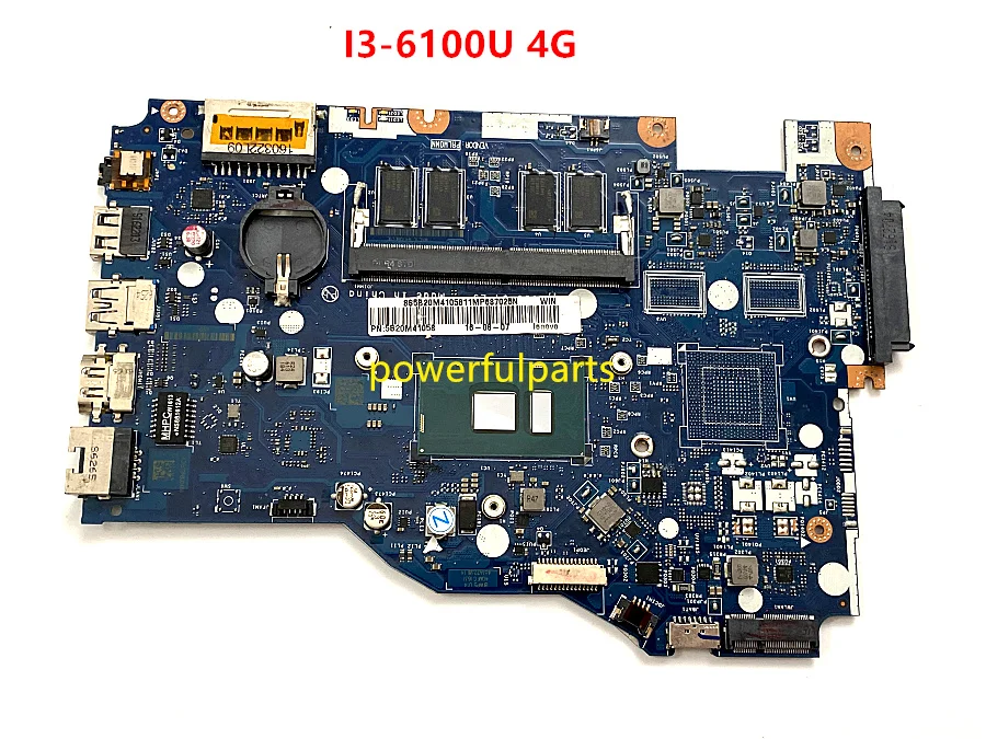 100% working for lenovo ideapad 110-15ISK laptop motherboard with i3-6100u cpu+4G ram 5B20M41058 BIWP4 LA-D562P main board cheapest motherboard for pc