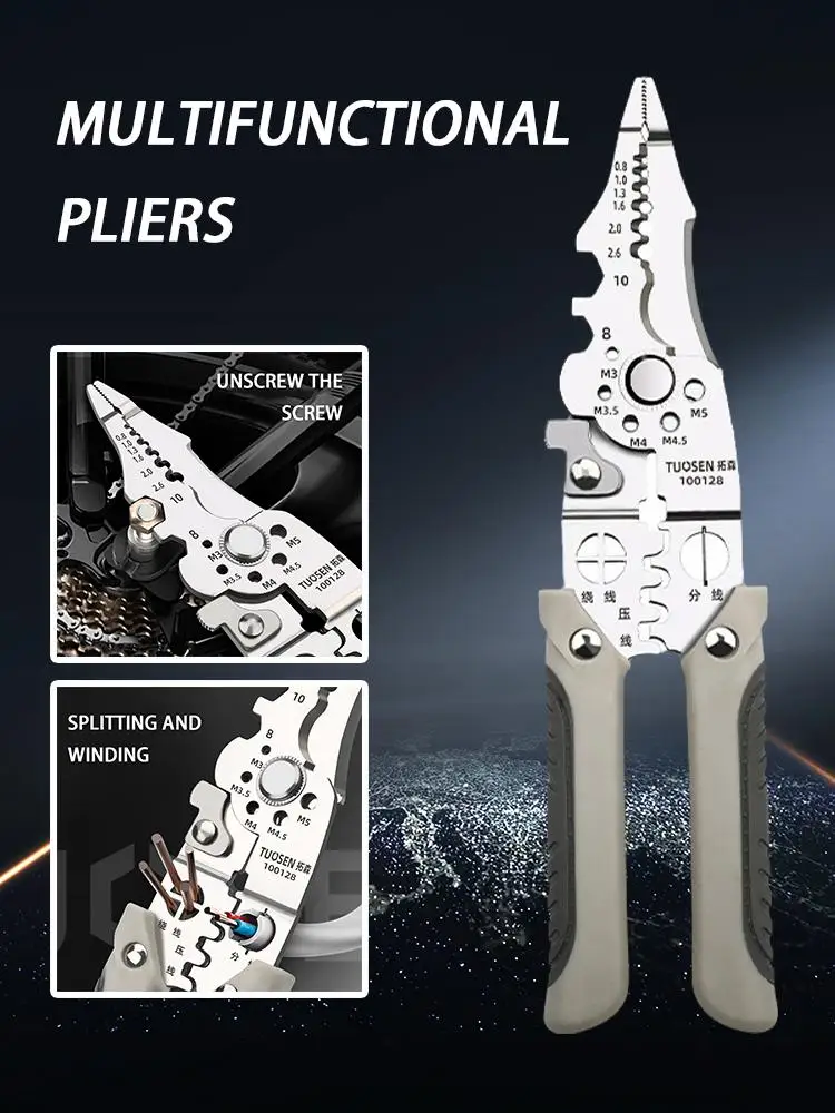 Stainless Steel Wire Stripper Pliers Multifunctional Tool