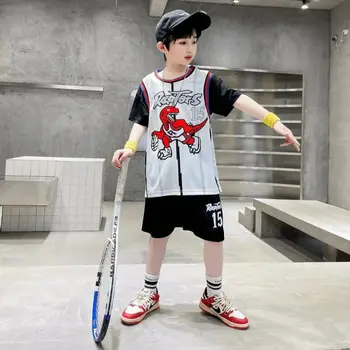 Kids Basketball Jersey Suits Quick-drying Fashionable Children Team Training Uniform Boy and Girls Shirt Sportswear Clothings 5