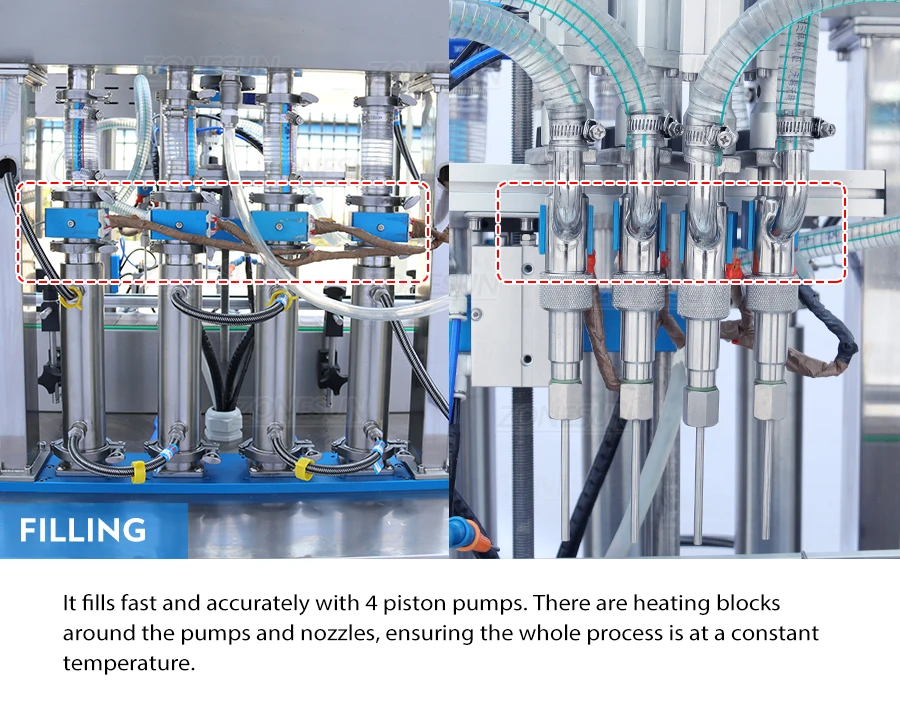 ZONESUN ZS-YTCT4P Automatic Constant Temperature Paste Piston Filling Machine