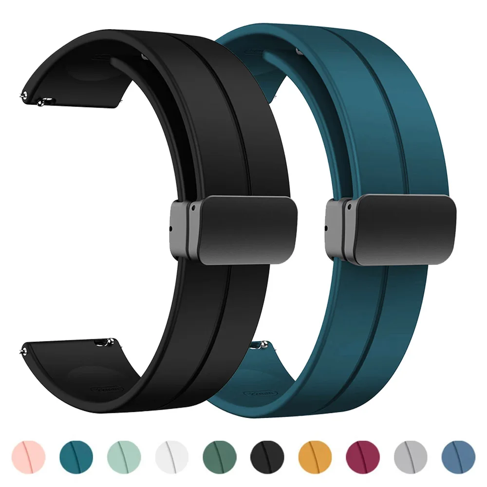 Silicone Strap with Metal Magnetic Buckle for MoonSwatch Planet Collection