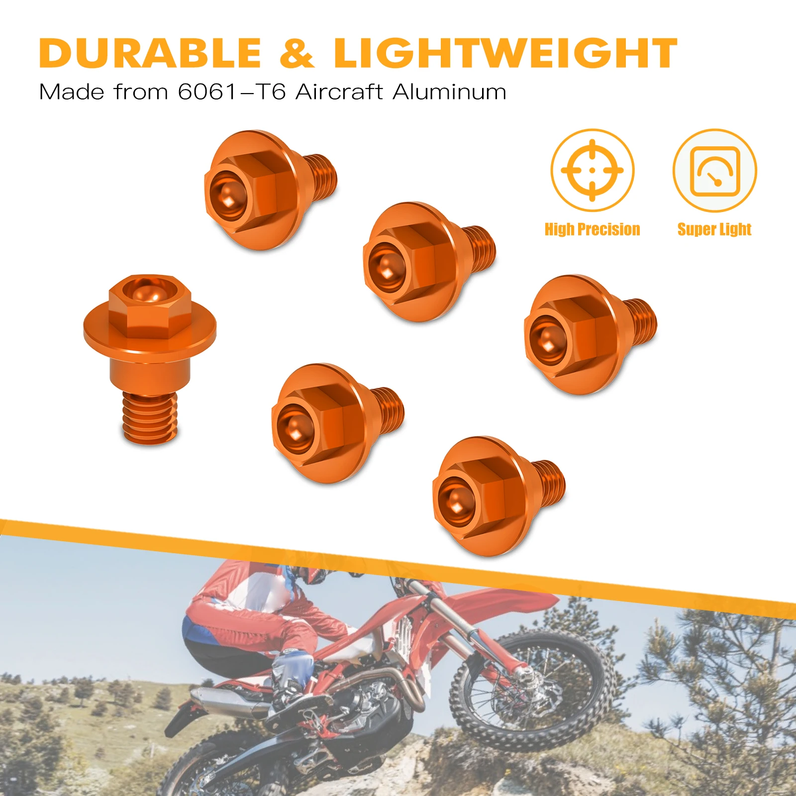 6-Piece Fork Guard Bolt Kit For KTM SX/MXC/EXC/EX – 50-520 (Specbolt)