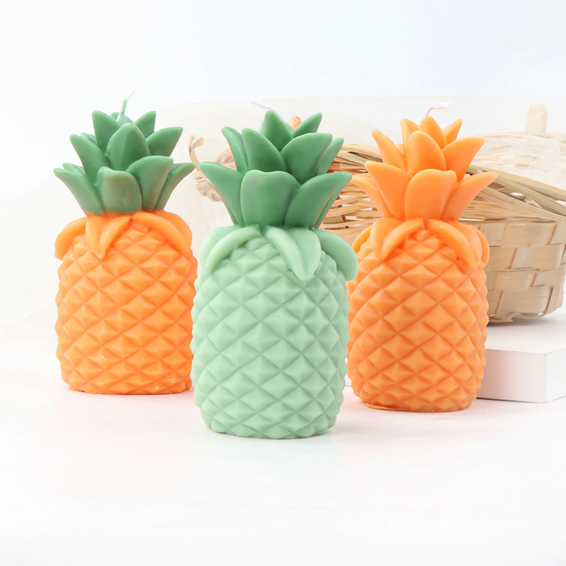 3D Pineapple Candle Silicone Mold for Handmade Chocolate Decoration Gypsum Aromatherapy Soap Resin Candle Silicone Mould