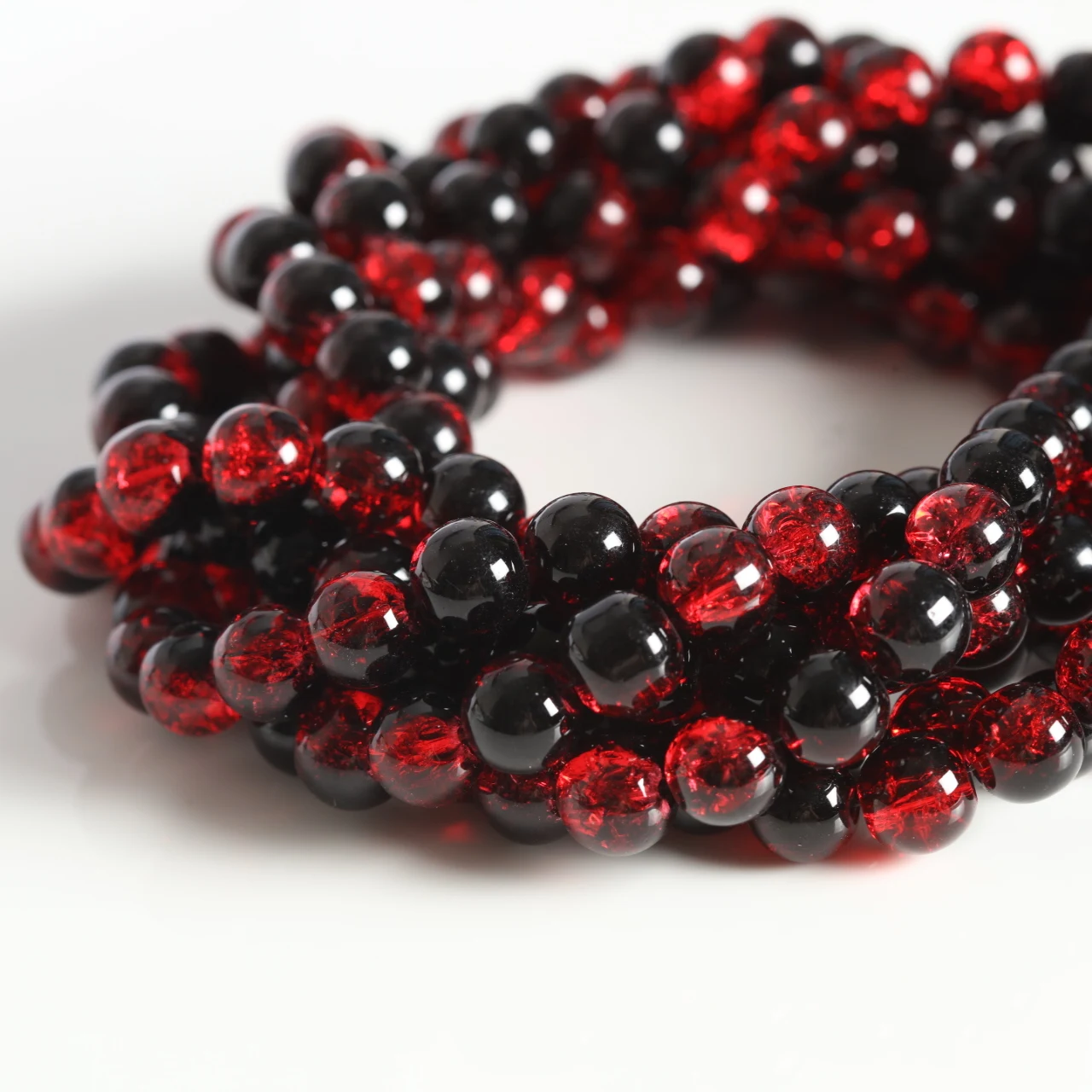 Elegant Pink Crackled Glass Beads for Handmade Jewelry Crafts