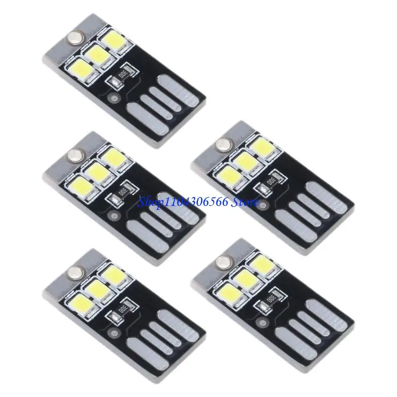 02DD 5Pcs USB LED 램프 밤 빛 포켓 카드 램프 키 체인 노트북 전원에 대 한 독서 책 조명 LED