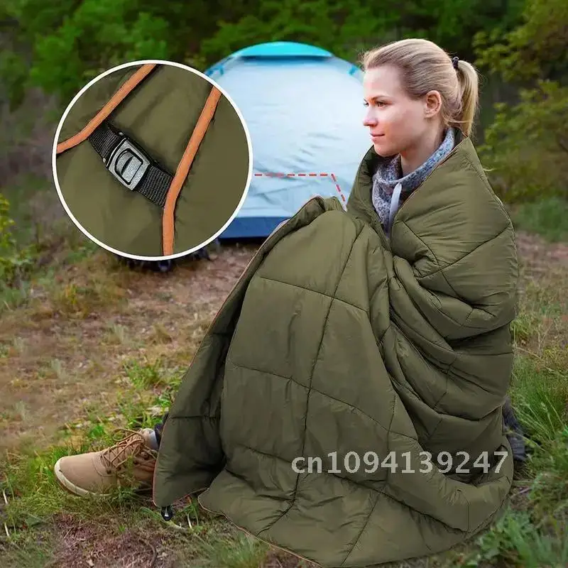 Camping Down Blanket Soft Ultralight Waterproof Poncho Liner Quilt Pad Mat Travel Sleeping Accessories Hiking Military Outdoor