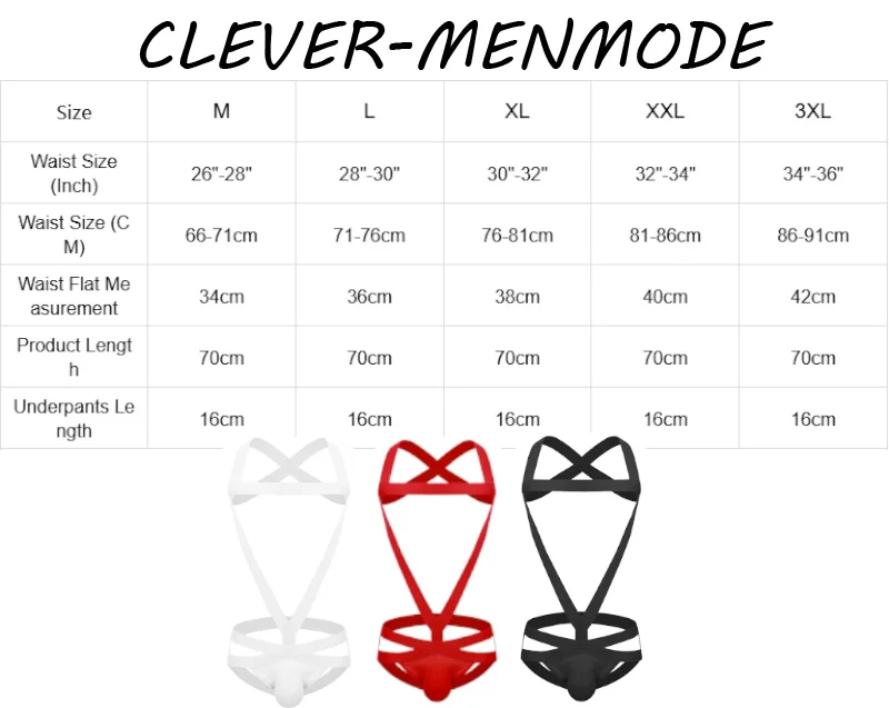 Men Sexy Leotard Underwear Bodysuit Strap ThongElastic Bondage Jockstrap Harness Halter Neck One-Piece Costume men underwear