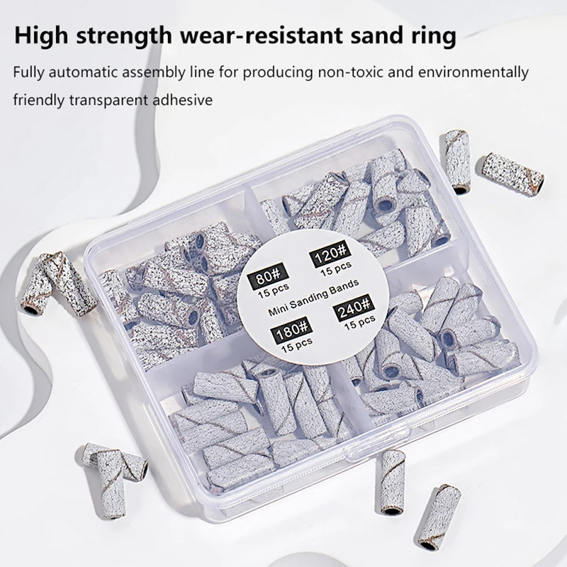 Mini Nail Sanding Bands Mandrel For Manicure Sandpaper Ring Holder Stainless Steel Nail Art Tools Drill Accessories nail art tools nail sanding bands