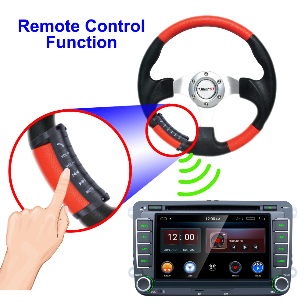 Commande au volant de voiture sans fil, 10 touches, boutons de télécommande  multifonctions pour autoradio, DVD, navigation GPS, unité principale,  nouveau - AliExpress