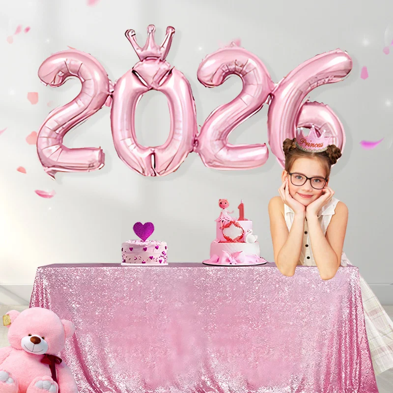 New Foil Balloon Number Balloons Christmas Decoration for Home Navidad New Year Party 2026 Decor New Year Party Supplies