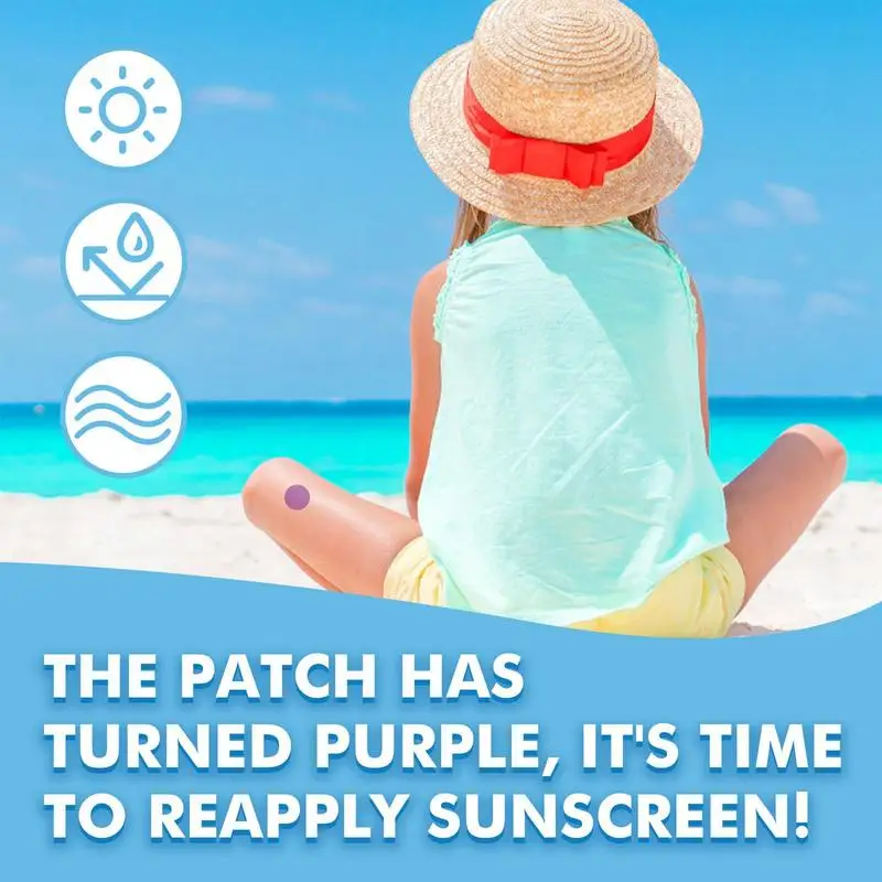 Naklejki UV do ochrony przeciwsłonecznej ponownie nakładają wodoodporne 24 opakowania naklejki na słońce UV z filtrem UV do wykrywania ciała dzieci dorosłych
