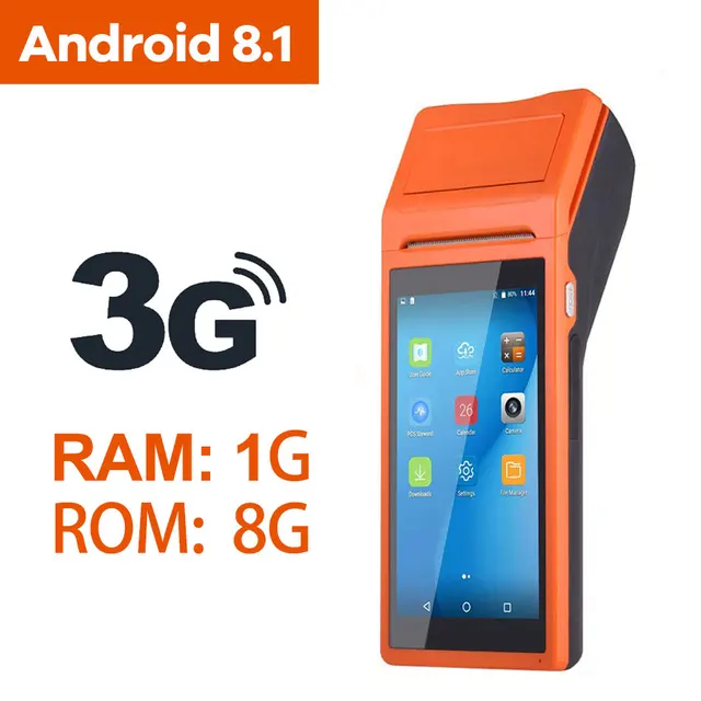 Handheld POS PDA Terminal Android With 58mm Bluetooth Thermal Receipt