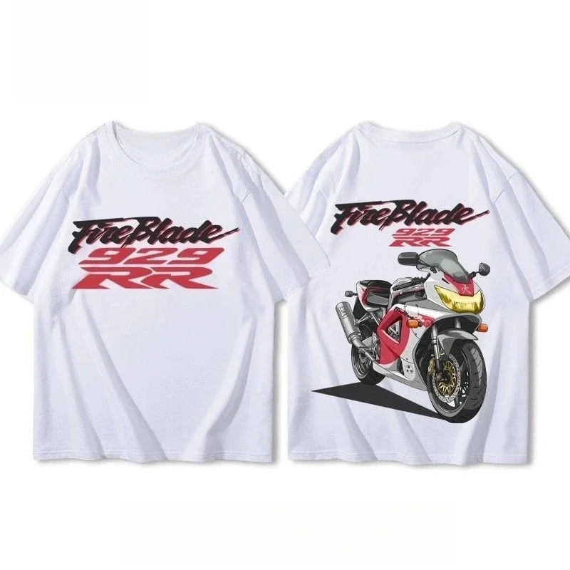 혼다 남성용 및 여성용 티셔츠 CBR Racing 900rr929RR 오토바이 친구 클럽 라이딩 Fireblade 오프로드 레이싱 반소매