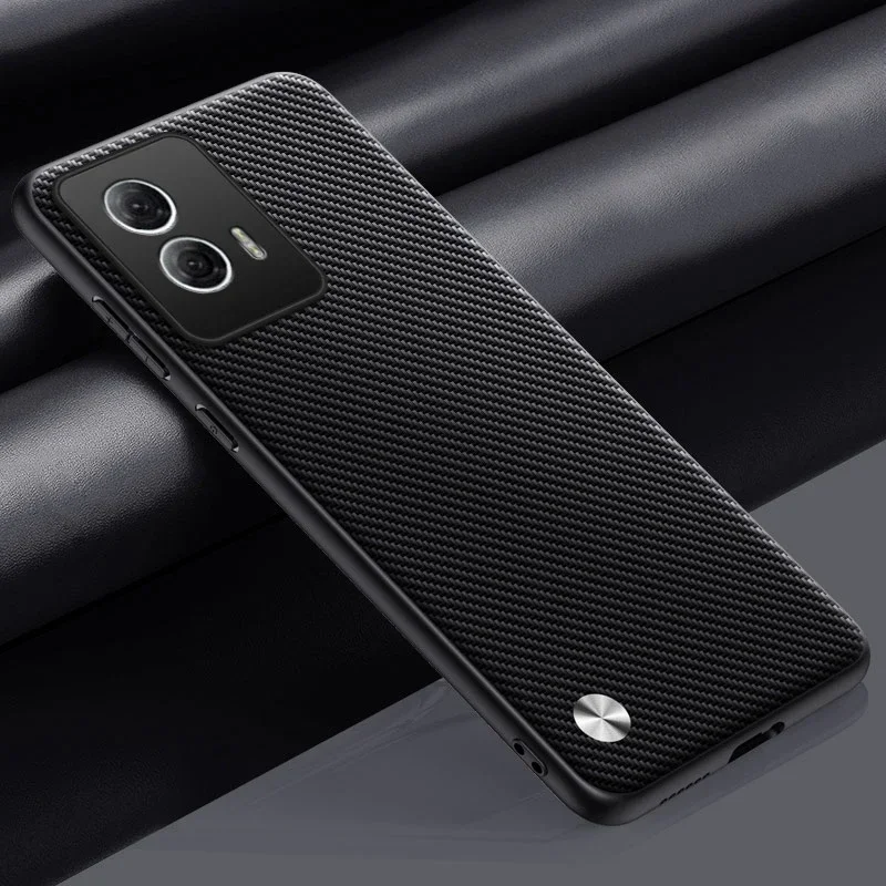 Leather Carbon Fiber Phone Case – Durable Hard Protection Cover