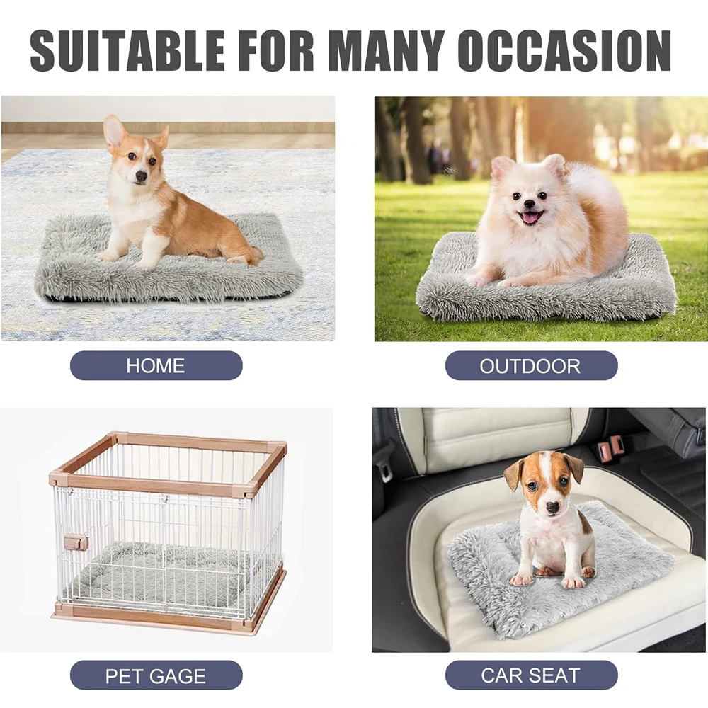 2-in-1 Autumn & Winter Warm Plush Cat Bed Pet Kennel Soft Multifunctional Comfortable Foldable Cat Mattress for Small Cats Dogs