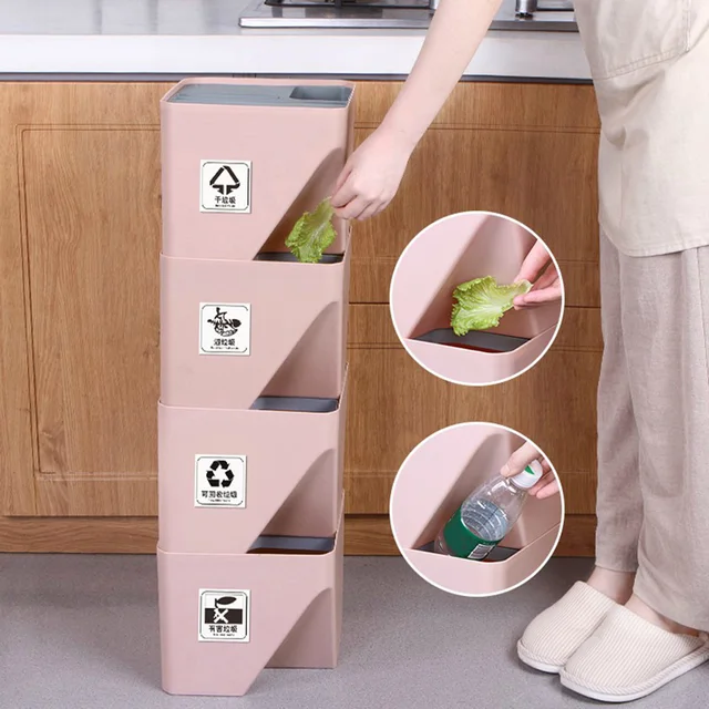 CUBO DE RECICLAJE ECOLÓGICO 45 LITROS DE 3 COMPARTIMENTOS, RECICLAJE DE