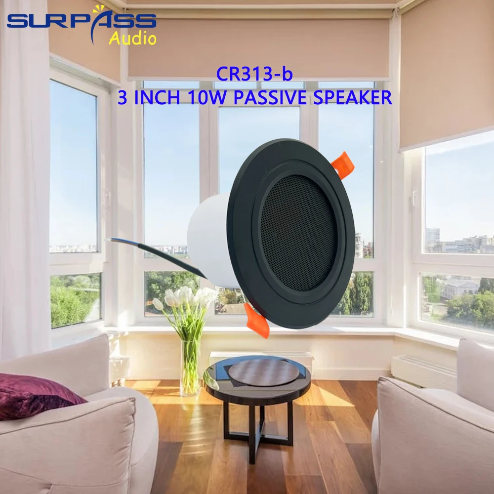 3 inch wall ceiling bluetooth speaker with cover for home background music
