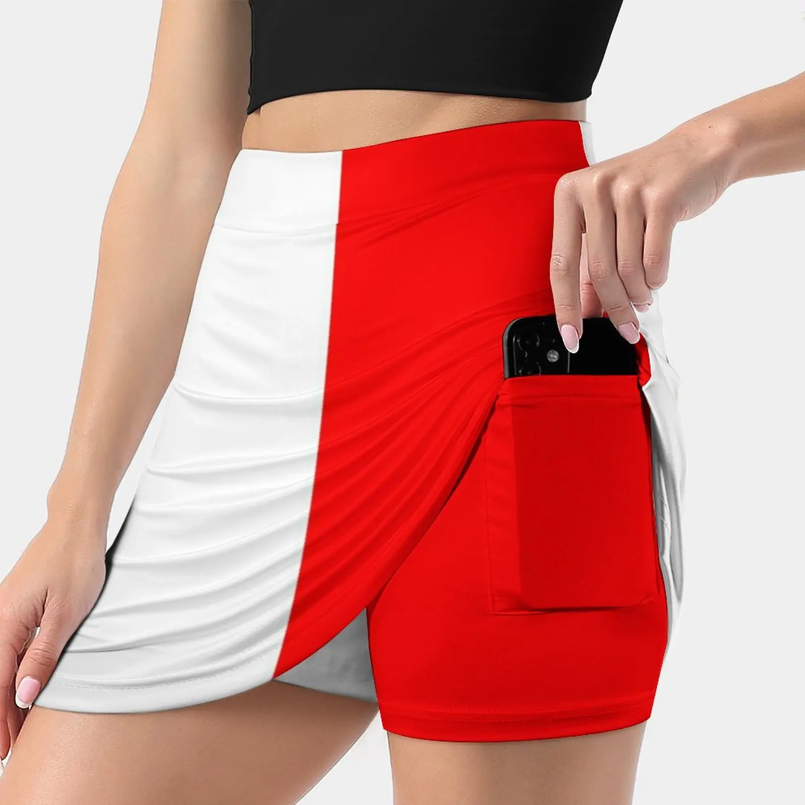 

Half Red Half White Mini Skirt Women's skirt Aesthetic skirts New Fashion Short Skirts Half Half Half 50 Fifty Percent Semi