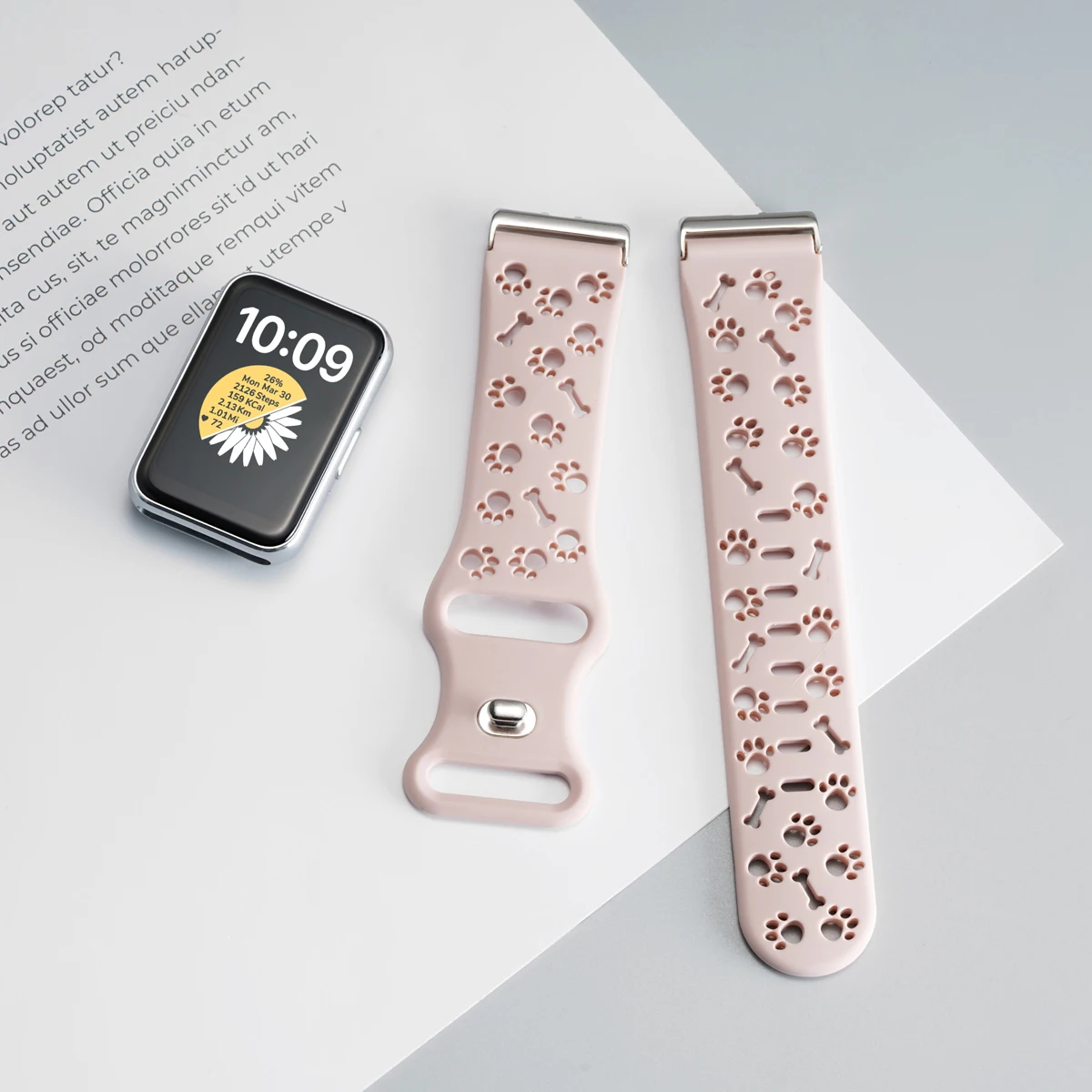 Silicone Dog Paw Adjustable Strap - Women's Smartwatch Replacement Wristband