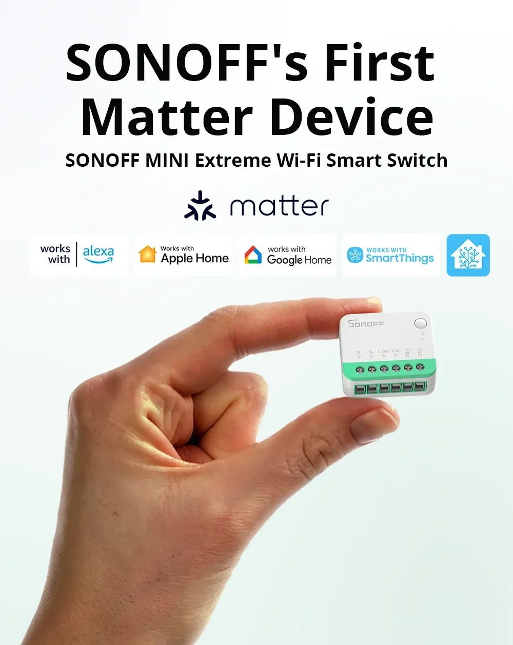 MINIR4M Matter MINI R4 Matter Mini R4 Extreme Wifi Smart Switch Matter Relay w
