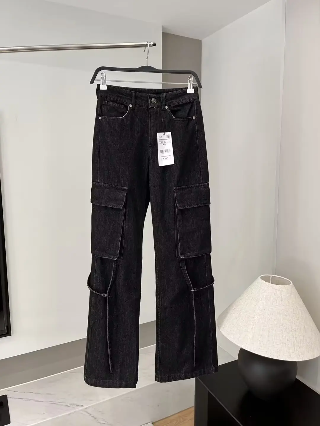 

Women 2023 Autumn New Chic Fashion Middle Waist Overalls Straight Jeans Vintage Zipper Pockets Female Denim Pants Mujer